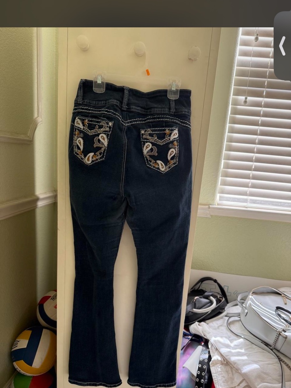 Dark Blue Women's Embroidered Back-Pocket Jeans